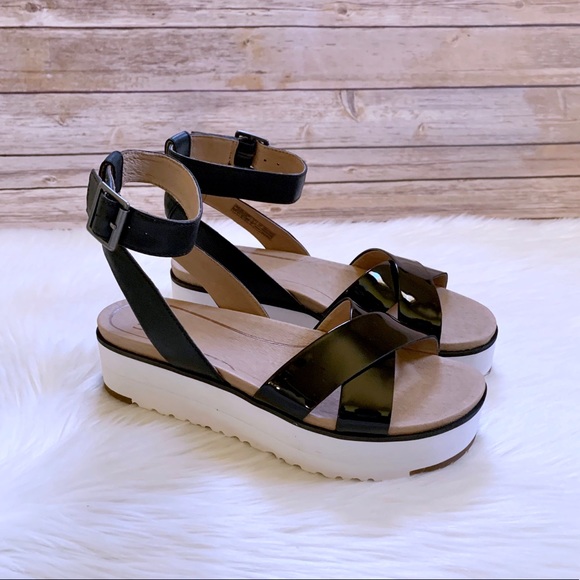 UGG Black Tipton Platform Ankle Strap Sandals - Picture 2 of 7